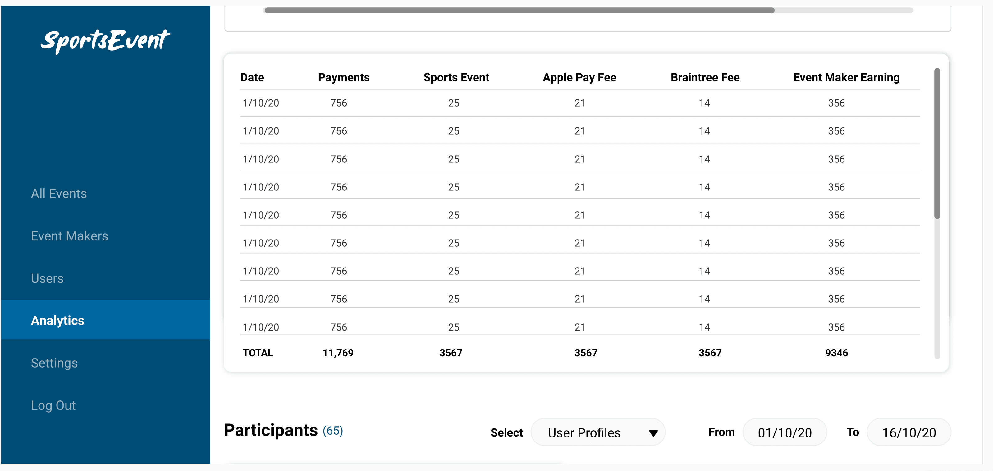 Sports Events — Admin Dashboard & Management Platform screenshot 11